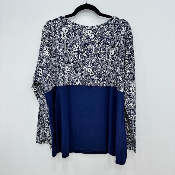 Lilly Pulitzer Finn Top High Tide Navy Gday Mate Long Sleeve Top, size XXL - Picture 4 of 7